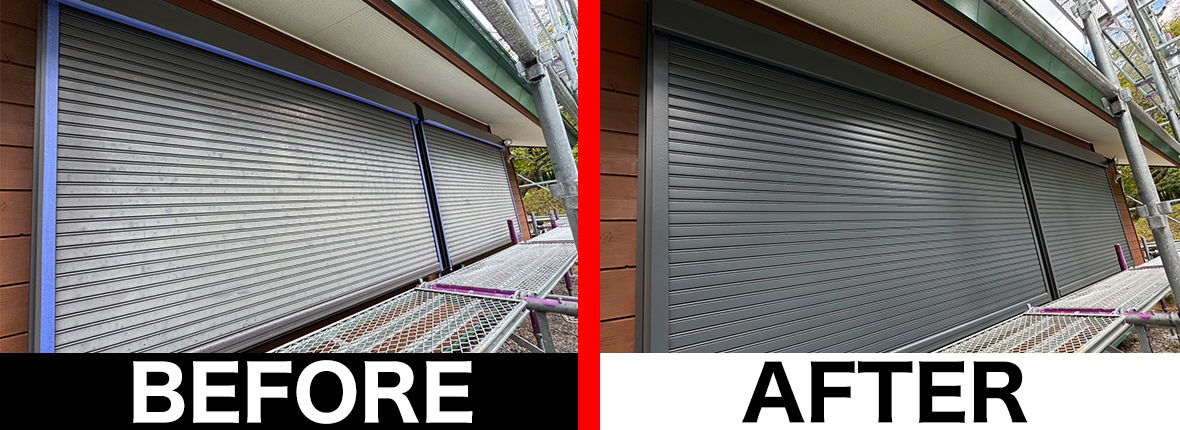 茅野市 シャッター塗装工事 施工写真 建築塗装塗匠