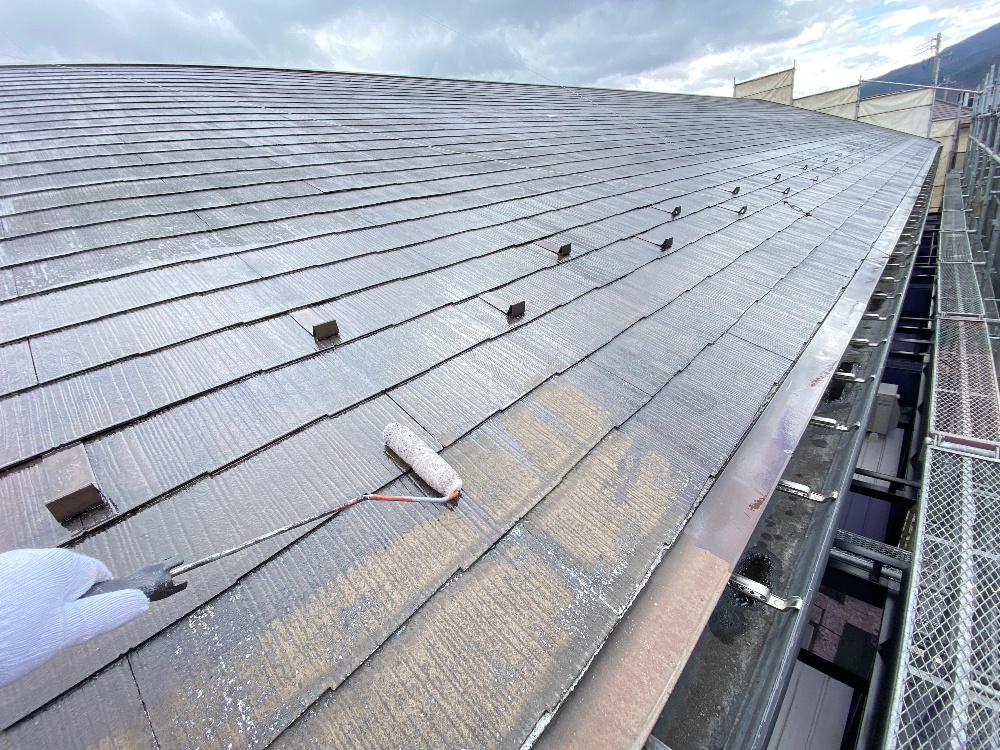 諏訪市屋根塗装工程1-2