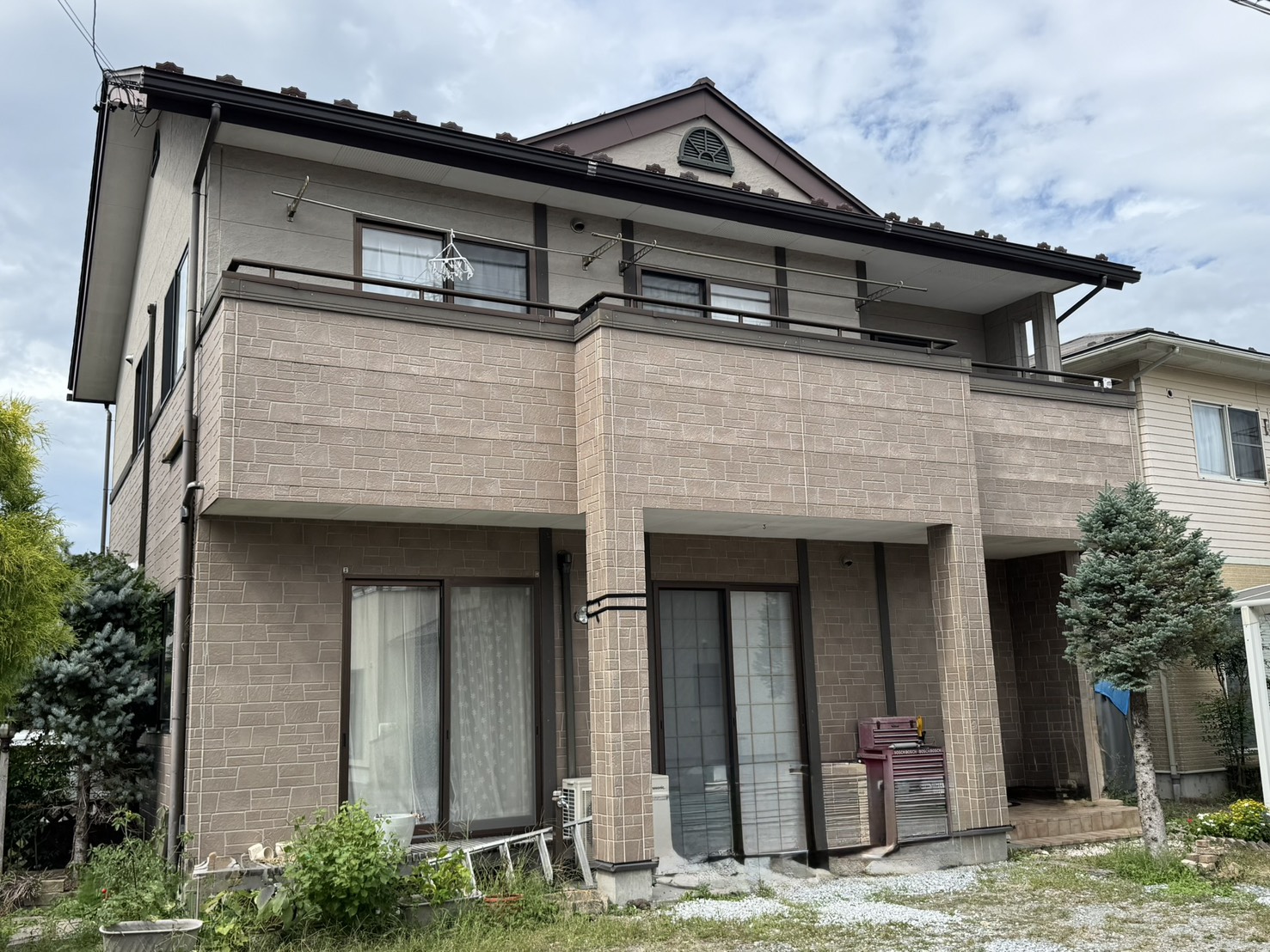 諏訪市M様邸 全塗装工事 施工前の外壁・屋根の劣化状況