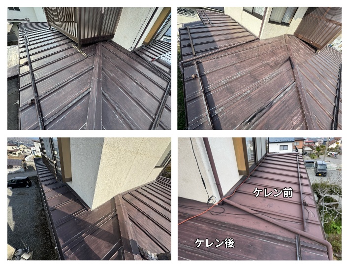 工程1-2 2階・1階屋根の機械ケレン作業