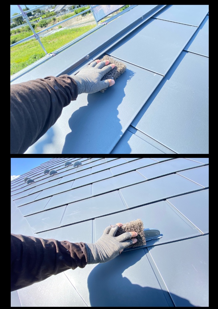 工程2-1 屋根面のケレン（下地調整）