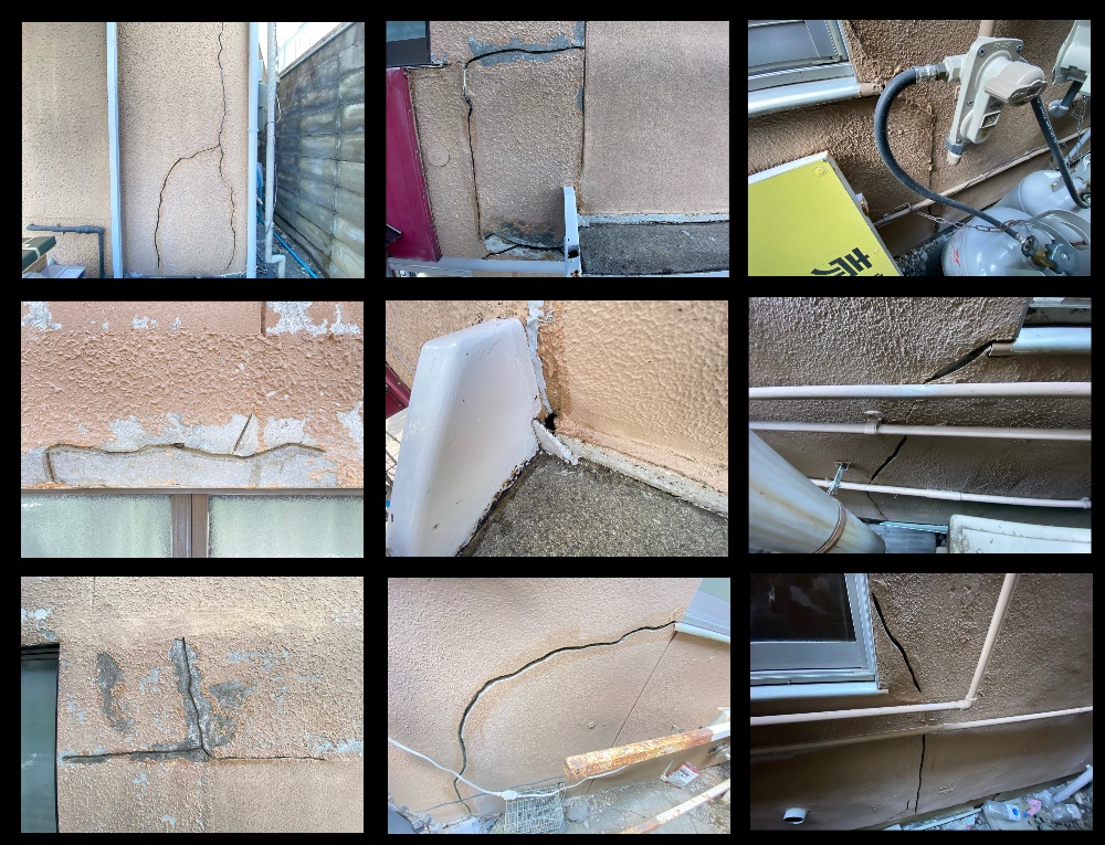 工程2-3 外壁構造クラックのUカット拡張