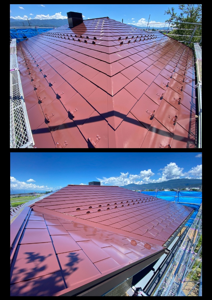 工程3-2 中塗り塗装の詳細（棟部分）