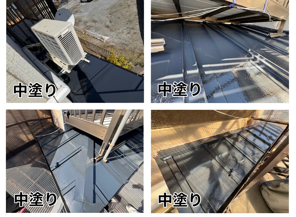 工程4-2 中塗り塗装の全面塗布状況