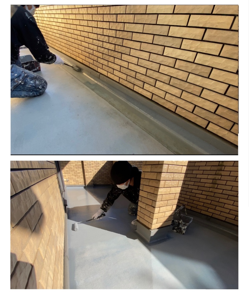 工程4-2 ローラーによる平場の1回目塗装