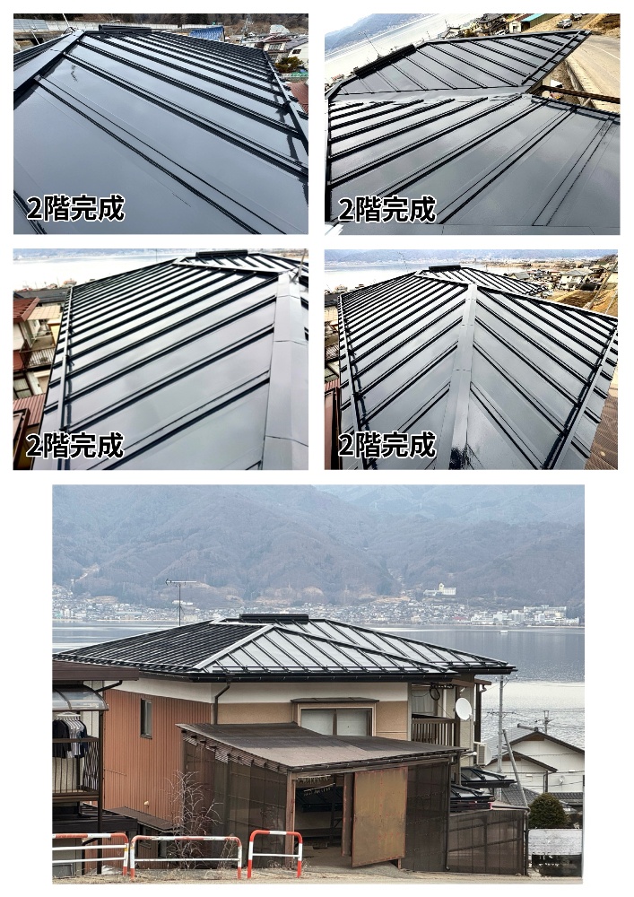 工程4-3 上塗り1回目（デュフロン4Fフッ素 ノアール色）