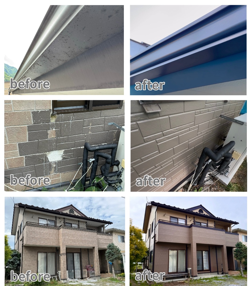 工程3-10 M様邸全塗装工事完成（全景）