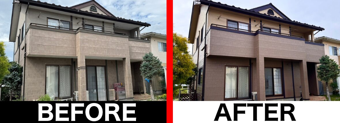 諏訪市 外壁塗装工事 施工写真 建築塗装塗匠