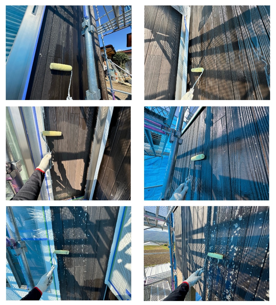 工程3-5 木目調サイディング シーラー下塗り作業