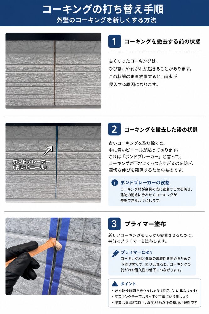 コーキング打ち替え作業