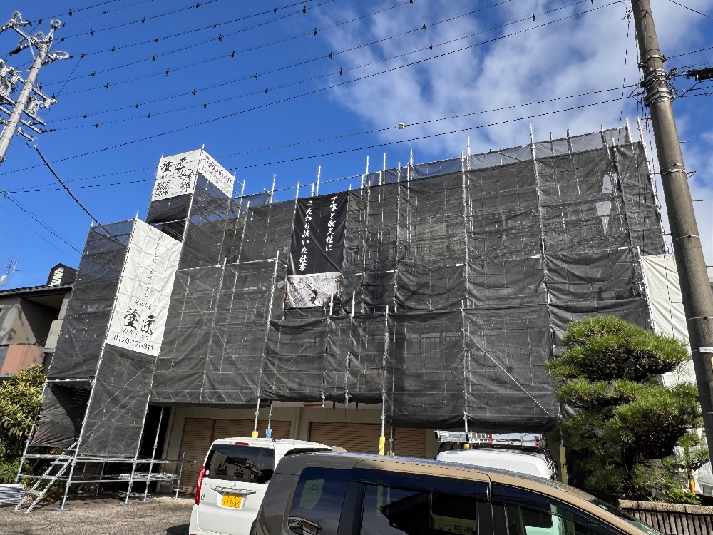 飯田市I様邸 足場仮設の状況2