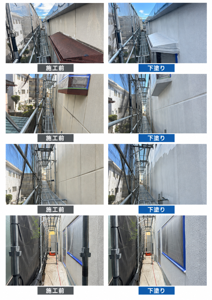 飯田市I様邸 北面外壁の下塗り