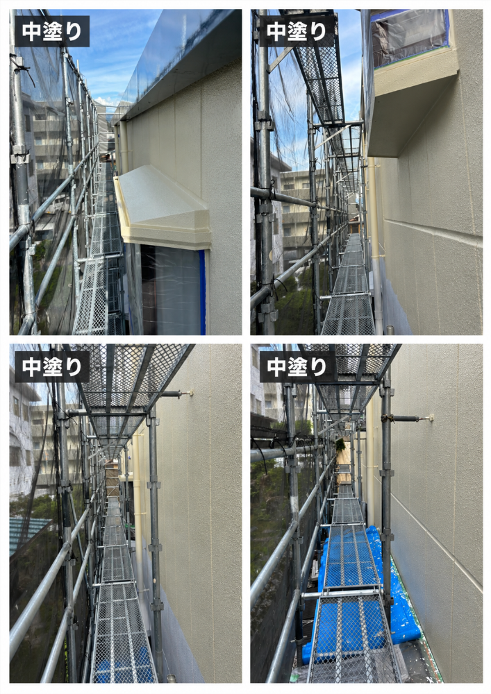 飯田市I様邸 北面外壁の中塗り