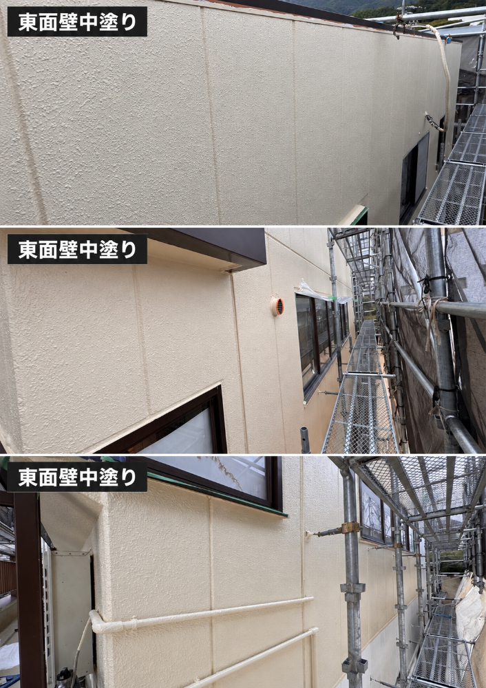 飯田市I様邸 東面外壁の中塗り