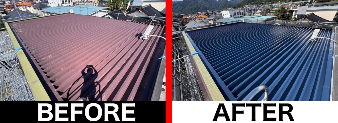 飯田市 I様邸 全塗装工事 施工前と塗装後の外観比較 建築塗装塗匠